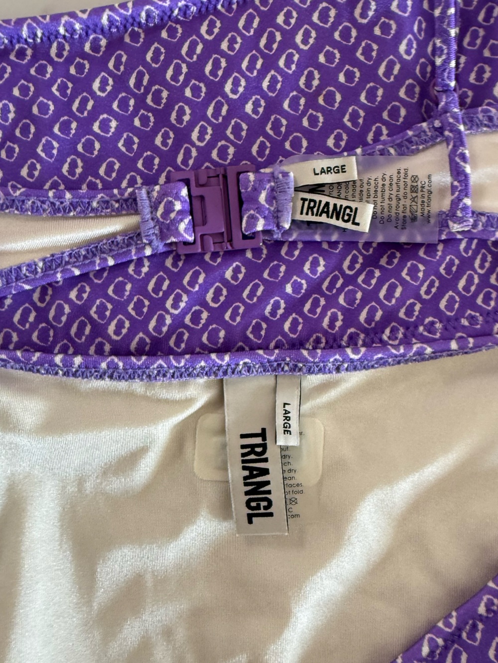 Triangl Swimwear Mica Scoop Crop Bikini SET - Haze Purple - Size Large - Picture 5 of 9